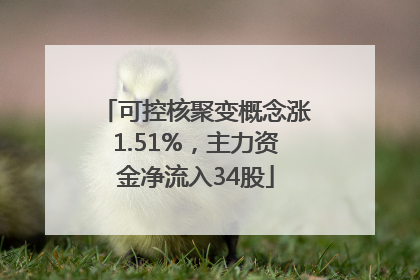 可控核聚变概念涨1.51%，主力资金净流入34股