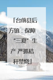 台前县后方镇：保障“三夏”生产 严抓秸秆禁烧