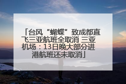 台风“蝴蝶”致成都直飞三亚航班全取消 三亚机场：13日晚大部分进港航班还未取消