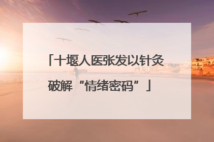 十堰人医张发以针灸破解“情绪密码”