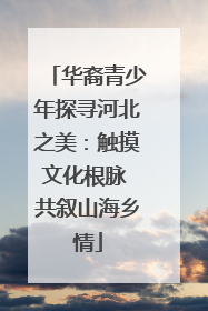 华裔青少年探寻河北之美：触摸文化根脉 共叙山海乡情