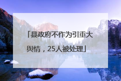 县政府不作为引重大舆情，25人被处理