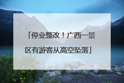 停业整改！广西一景区有游客从高空坠落