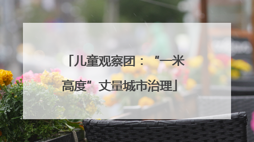 儿童观察团：“一米高度”丈量城市治理