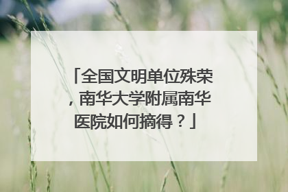 全国文明单位殊荣，南华大学附属南华医院如何摘得？
