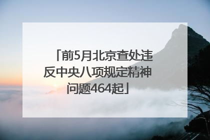 前5月北京查处违反中央八项规定精神问题464起