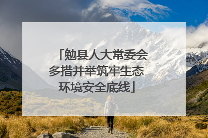 勉县人大常委会多措并举筑牢生态环境安全底线