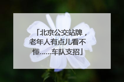 北京公交站牌，老年人有点儿看不懂……车队支招