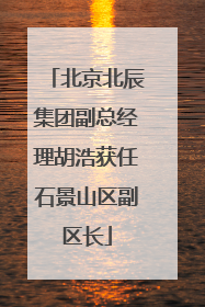 北京北辰集团副总经理胡浩获任石景山区副区长