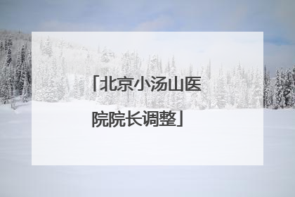 北京小汤山医院院长调整