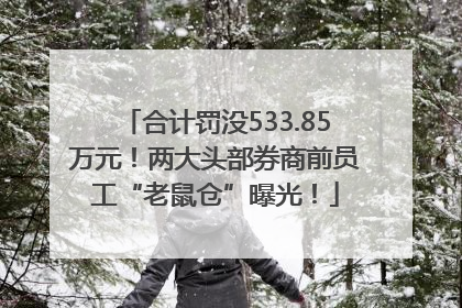 合计罚没533.85万元！两大头部券商前员工“老鼠仓”曝光！