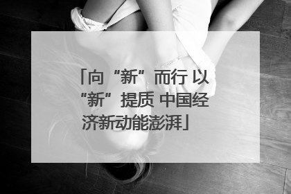 向“新”而行 以“新”提质 中国经济新动能澎湃