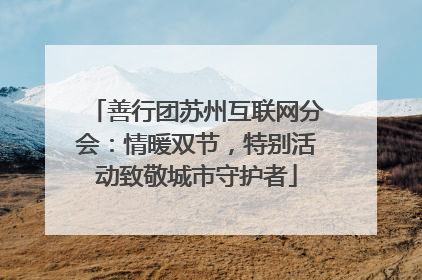 善行团苏州互联网分会：情暖双节，特别活动致敬城市守护者