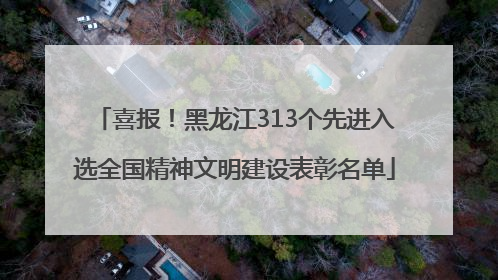 喜报！黑龙江313个先进入选全国精神文明建设表彰名单
