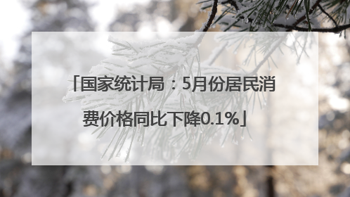 国家统计局：5月份居民消费价格同比下降0.1%