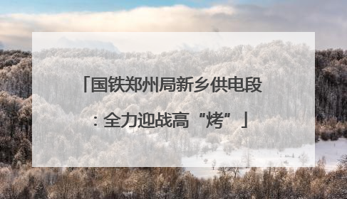 国铁郑州局新乡供电段：全力迎战高“烤”