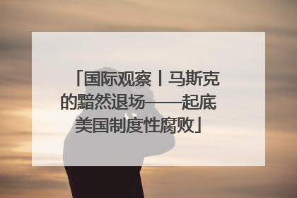 国际观察丨马斯克的黯然退场——起底美国制度性腐败