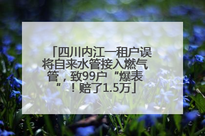 四川内江一租户误将自来水管接入燃气管，致99户“爆表”！赔了1.5万
