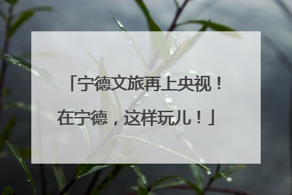 宁德文旅再上央视！在宁德，这样玩儿！