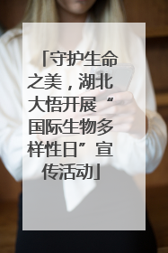 守护生命之美，湖北大悟开展“国际生物多样性日”宣传活动