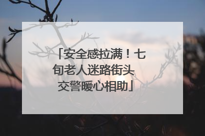 安全感拉满！七旬老人迷路街头 交警暖心相助