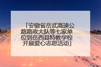安徽省岳武高速公路路政大队等七家单位到岳西县特教学校开展爱心志愿活动