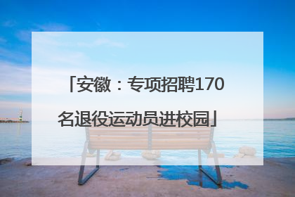 安徽：专项招聘170名退役运动员进校园