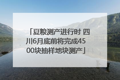 夏粮测产进行时 四川6月底前将完成4500块抽样地块测产