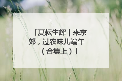 夏耘生辉｜来京郊，过农味儿端午（合集上）