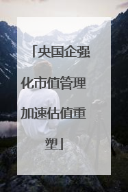 央国企强化市值管理加速估值重塑
