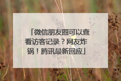微信朋友圈可以查看访客记录？网友炸锅！腾讯最新回应
