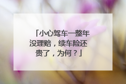 小心驾车一整年没理赔，续车险还贵了，为何？