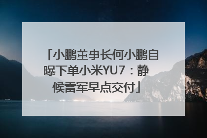 小鹏董事长何小鹏自曝下单小米YU7：静候雷军早点交付
