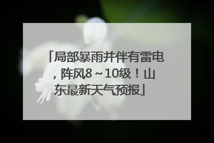局部暴雨并伴有雷电，阵风8～10级！山东最新天气预报
