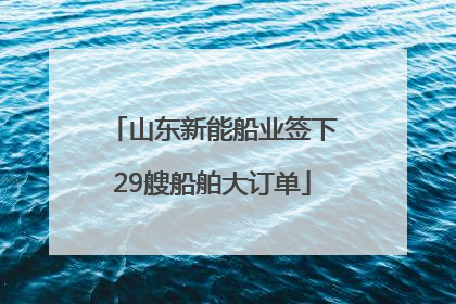 山东新能船业签下29艘船舶大订单