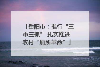 岳阳市：推行“三重三抓” 扎实推进农村“厕所革命”
