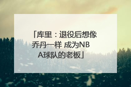 库里：退役后想像乔丹一样 成为NBA球队的老板