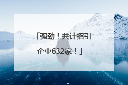 强劲！共计招引企业632家！