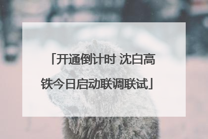 开通倒计时 沈白高铁今日启动联调联试