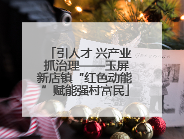 引人才 兴产业 抓治理——玉屏新店镇“红色动能”赋能强村富民