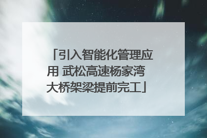 引入智能化管理应用 武松高速杨家湾大桥架梁提前完工