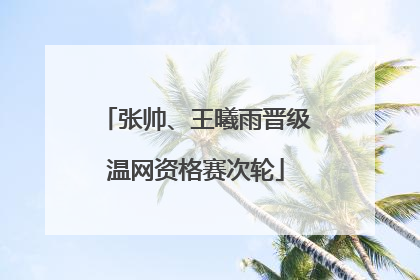 张帅、王曦雨晋级温网资格赛次轮