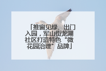 推窗见绿、出门入园，军山街龙湖社区打造特色“微花园治理”品牌