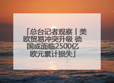 总台记者观察丨美欧贸易冲突升级 德国或面临2500亿欧元累计损失