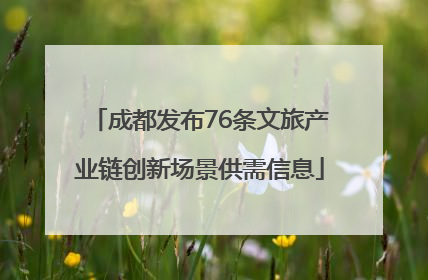 成都发布76条文旅产业链创新场景供需信息