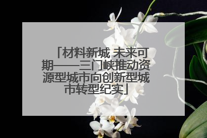 材料新城 未来可期——三门峡推动资源型城市向创新型城市转型纪实