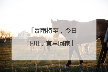 暴雨将至，今日下班，宜早回家