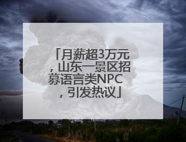 月薪超3万元，山东一景区招募语言类NPC，引发热议