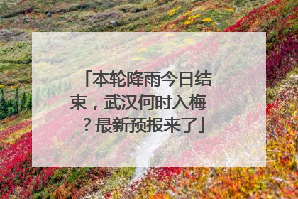 本轮降雨今日结束，武汉何时入梅？最新预报来了