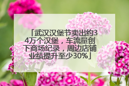 武汉汉堡节卖出约34万个汉堡，车流量创下商场纪录，周边店铺业绩提升至少30%
